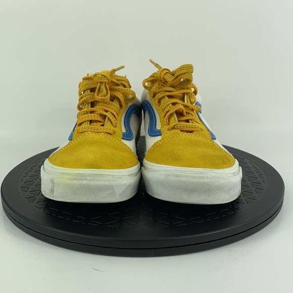 Vans Old Skool Yellow/Blue/White Suede Skate Shoes Women's Size 8 - Picture 2 of 12